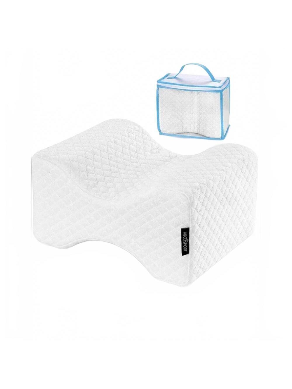 Abco sport White Memory Foam Knee Pillow wedge support Leg Back Pregnancy